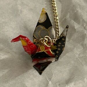 Origami Crane Chain Hook Single Earring